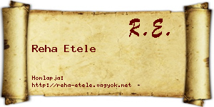 Reha Etele névjegykártya